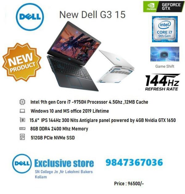 Dell G3 15 Inch Gaming Laptop with Game Shift technology